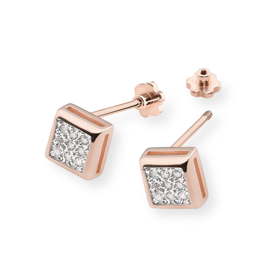 Gold Earrings with 0.09ct Diamonds