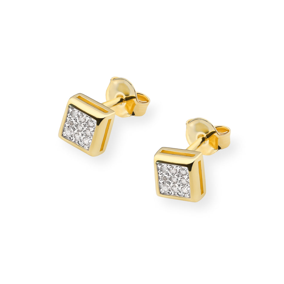 Gold Earrings with 0.09ct Diamonds