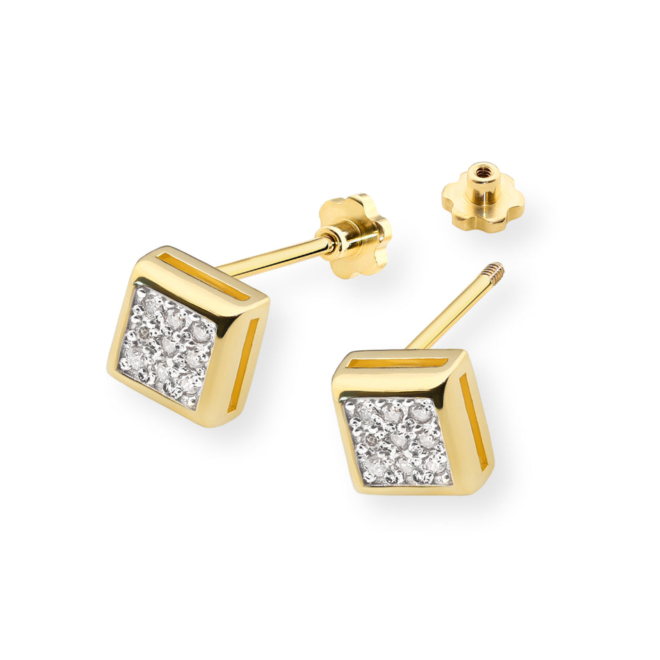 Gold Earrings with 0.09ct Diamonds