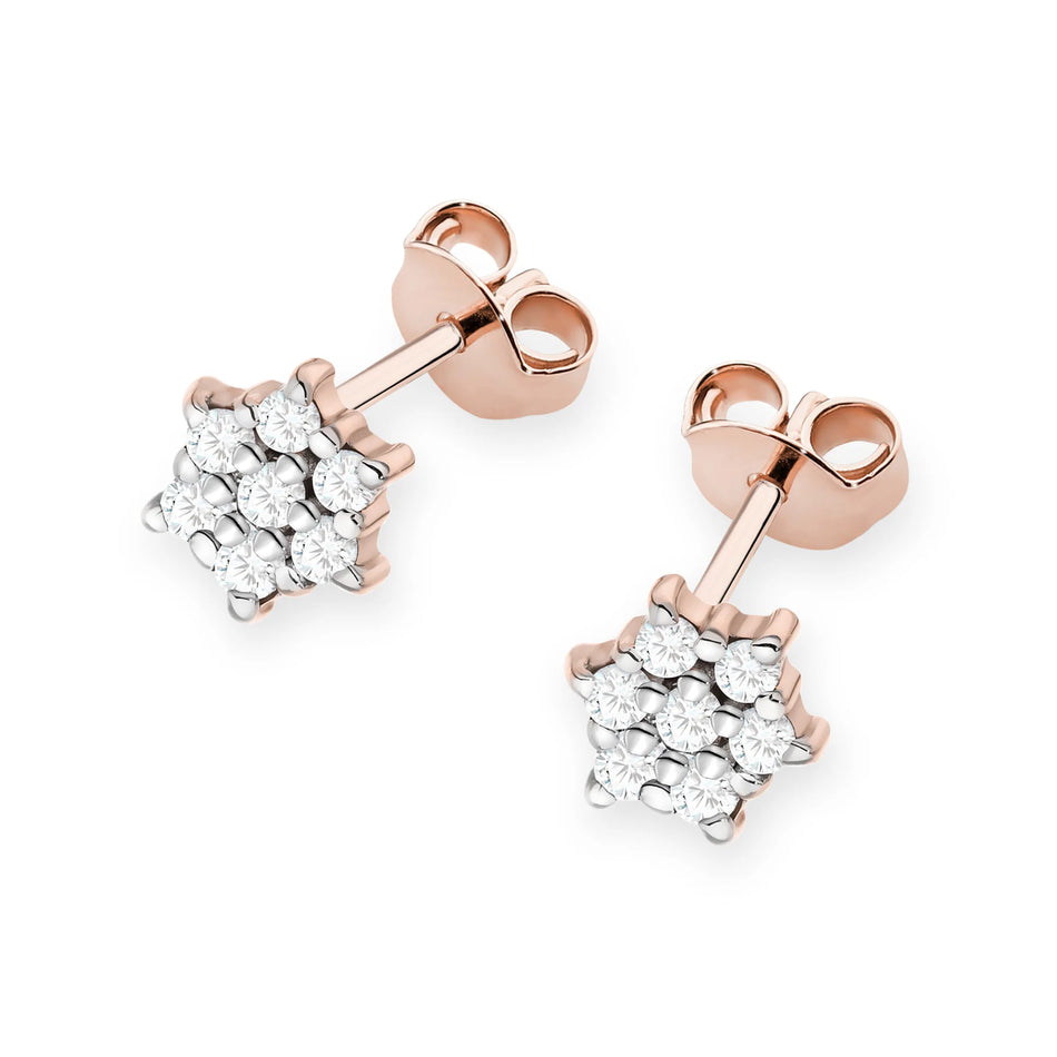 Gold Earrings with 0.12ct Diamonds