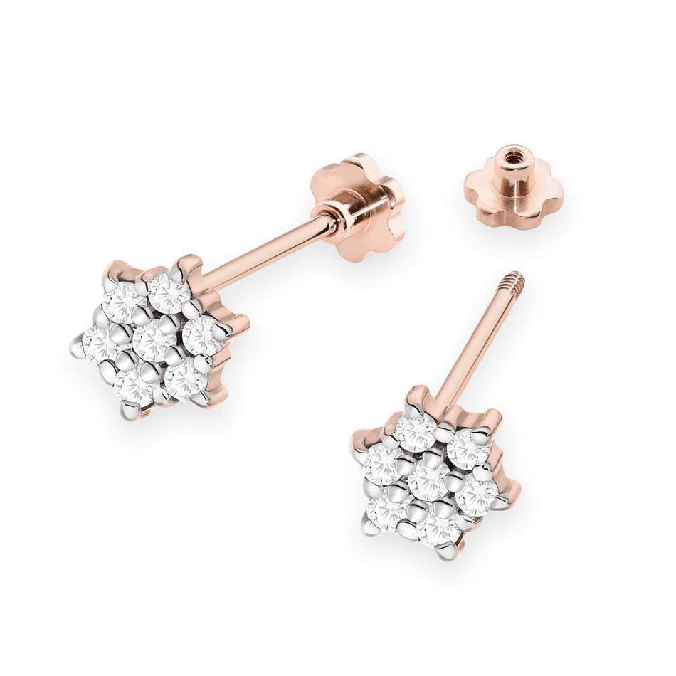 Gold Earrings with 0.12ct Diamonds