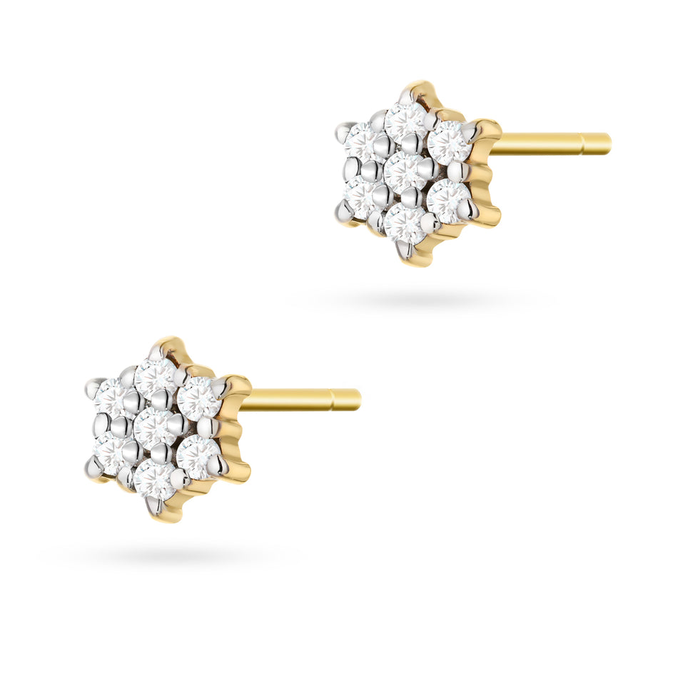 Gold Earrings with 0.12ct Diamonds