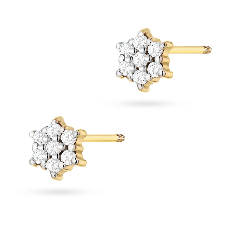 Gold Earrings with 0.12ct Diamonds