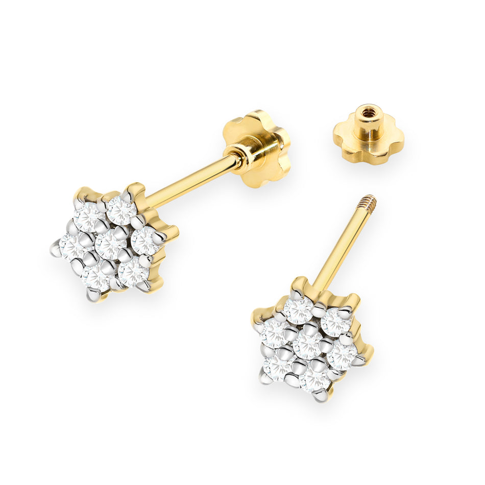Gold Earrings with 0.12ct Diamonds