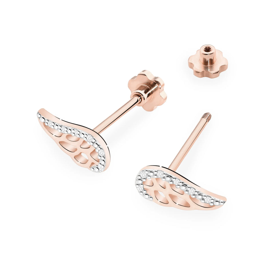 Zlaté náušnice s diamantmi 0,06 ct