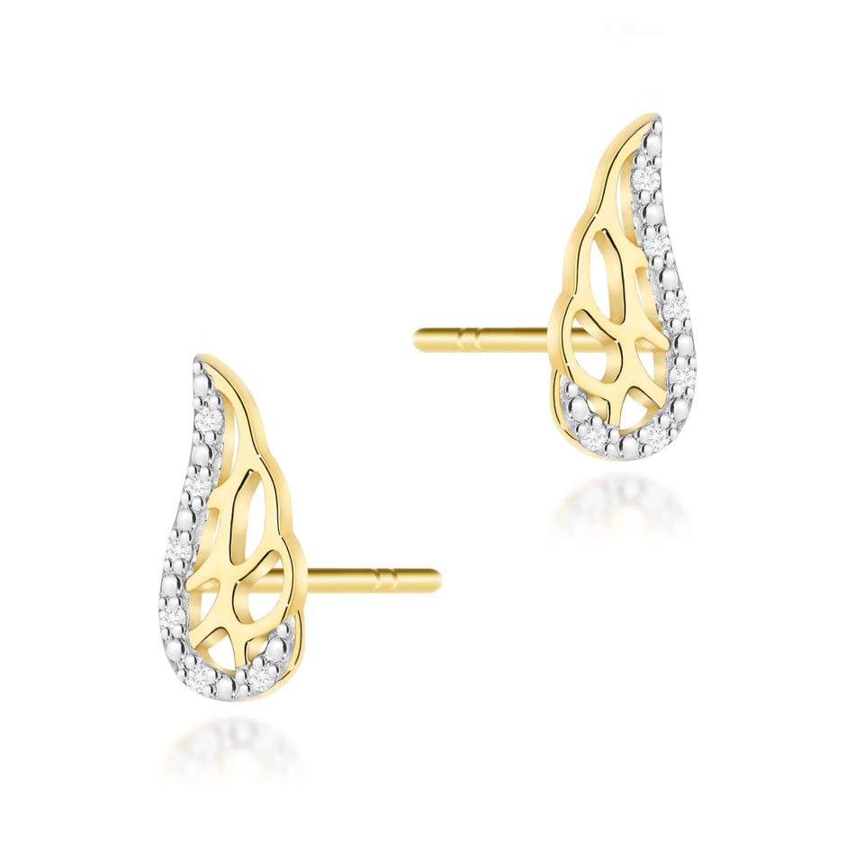 Gold Earrings with 0.06ct Diamonds