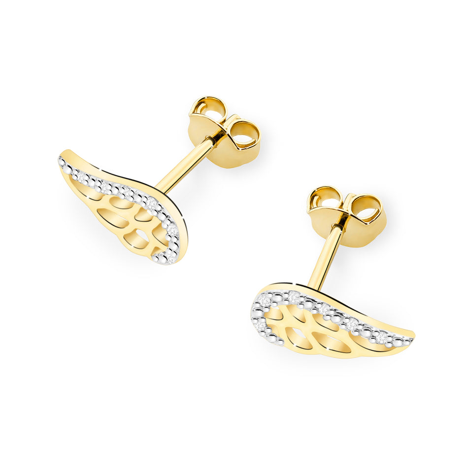 Gold Earrings with 0.06ct Diamonds