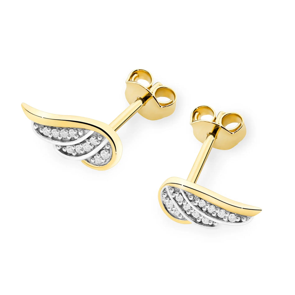 Gold Earrings with 0.10ct Diamonds
