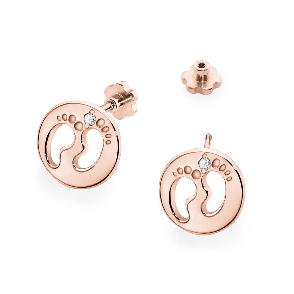 Zlaté náušnice s diamantmi 0,01 ct