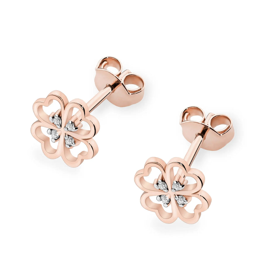 Zlaté náušnice s diamantmi 0,04 ct