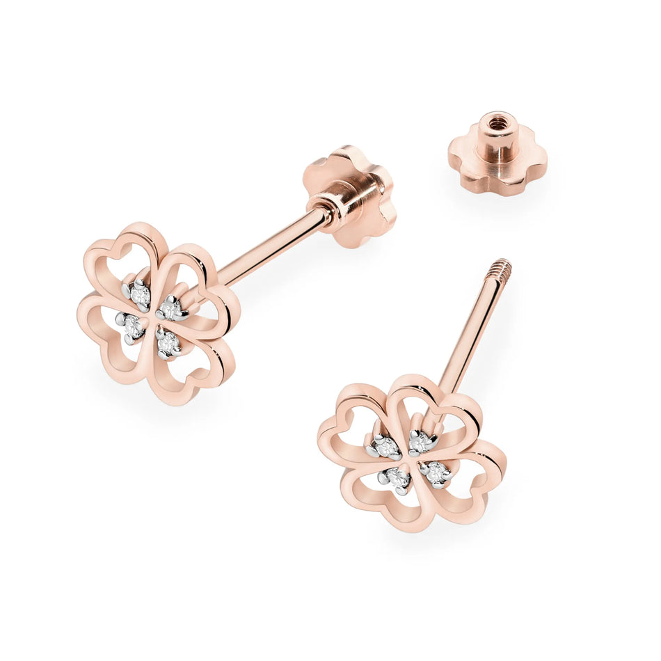 Zlaté náušnice s diamantmi 0,04 ct