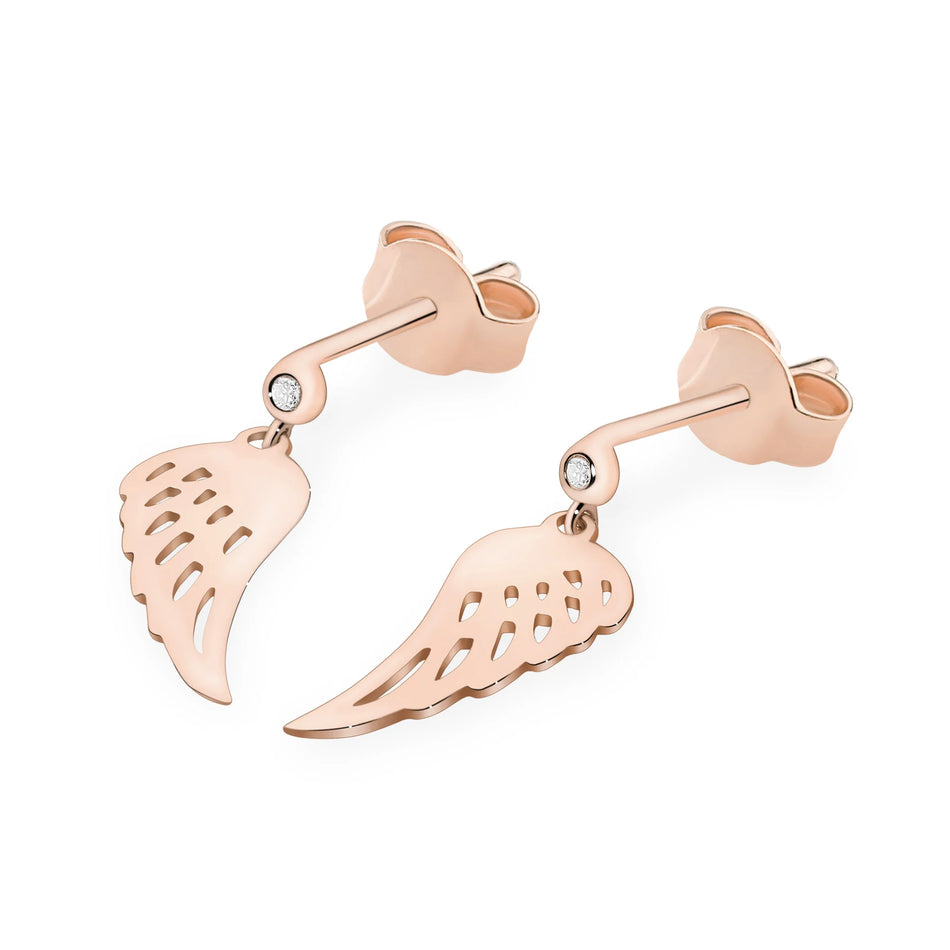 Gold Earrings with 0.0145ct Diamonds