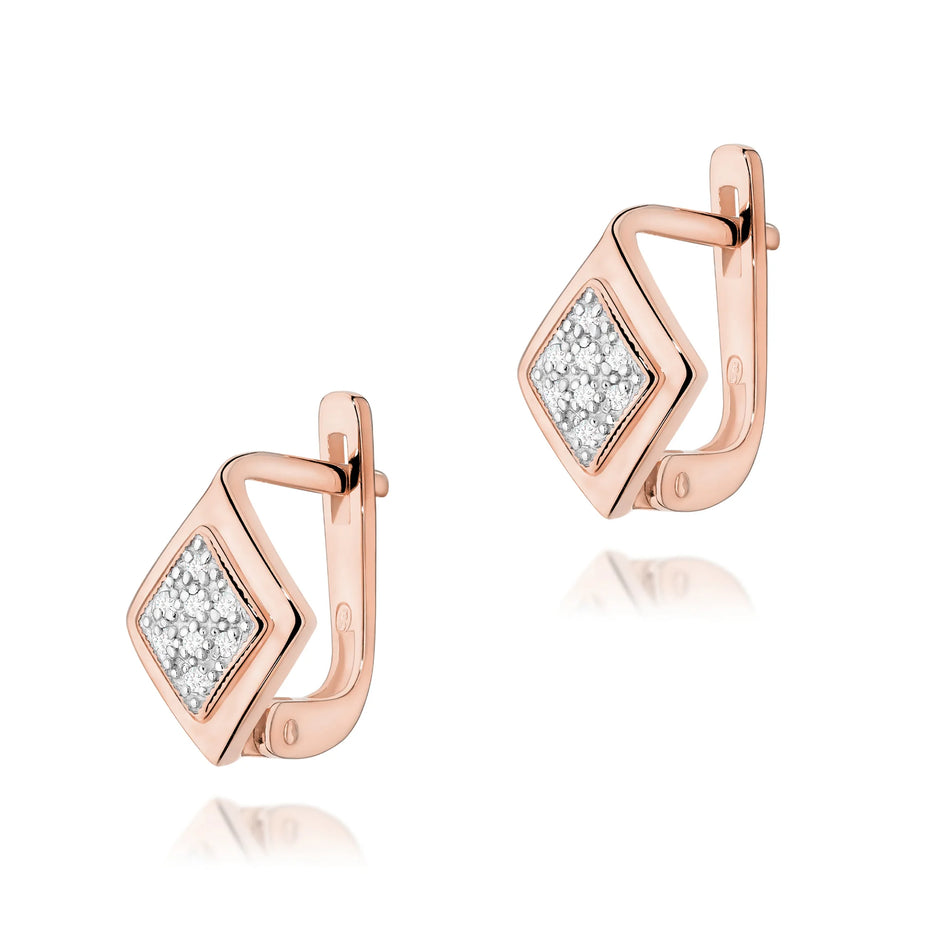 Gold Earrings with 0.08ct Diamonds