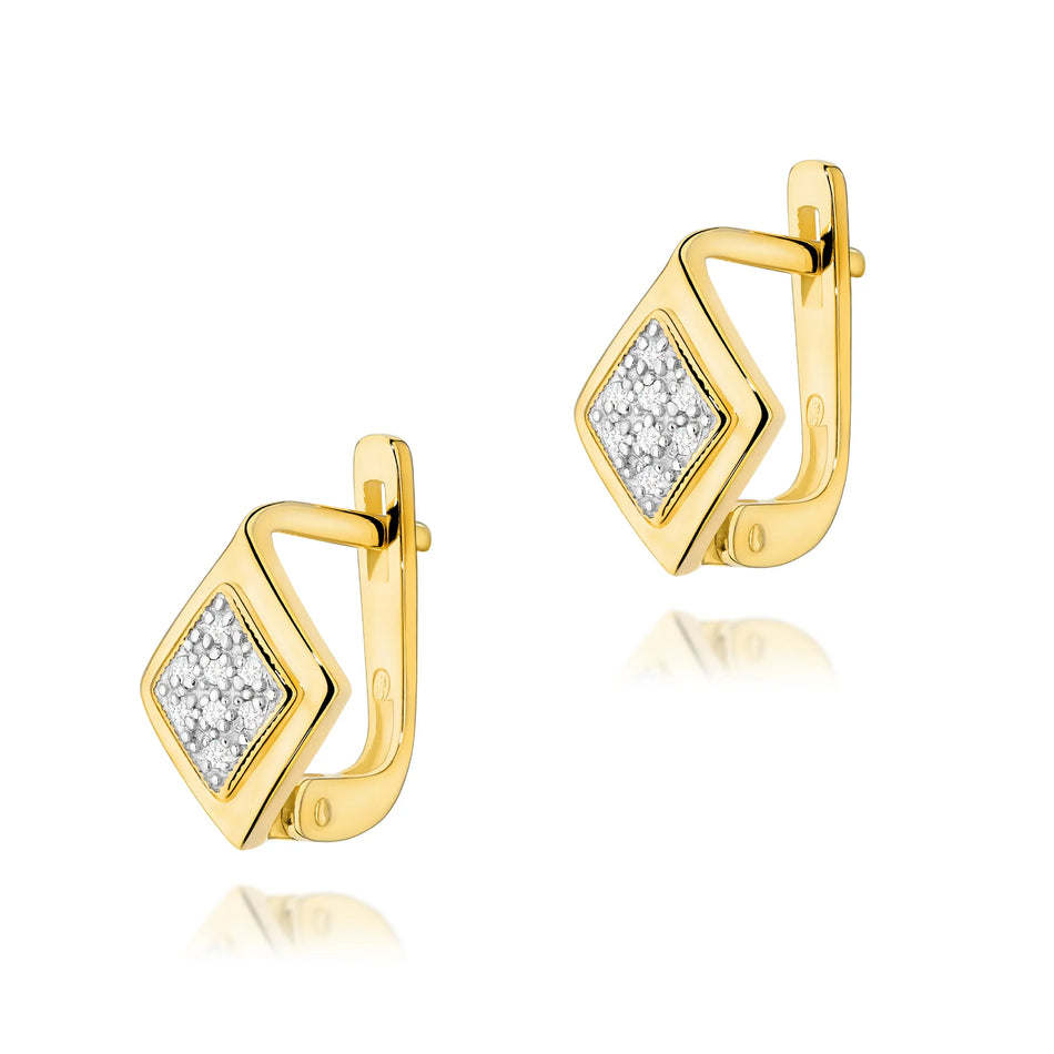 Gold Earrings with 0.08ct Diamonds