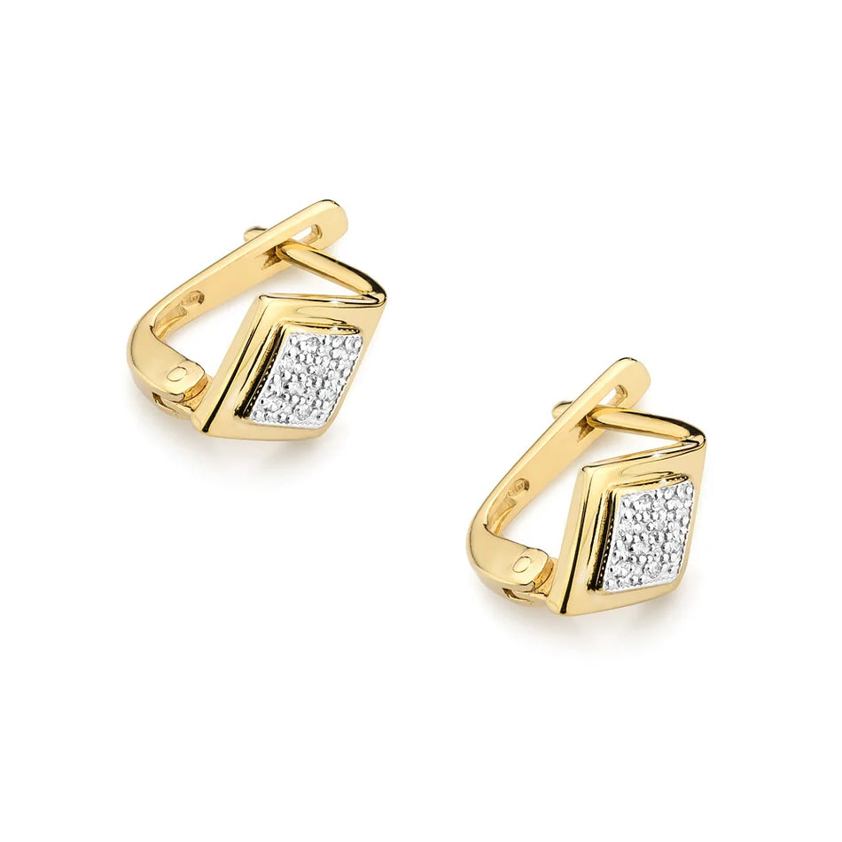 Gold Earrings with 0.08ct Diamonds
