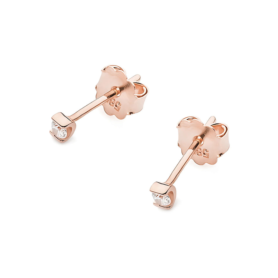 Gold Earrings with 0.04ct Diamonds