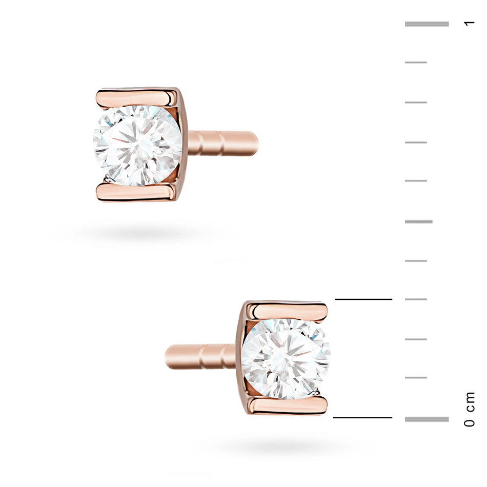 Gold Earrings with 0.04ct Diamonds