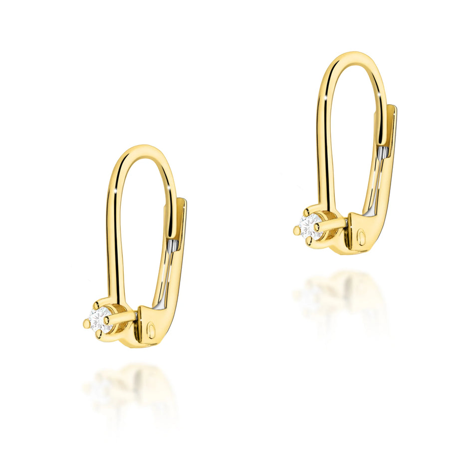 Gold Earrings with 0.03ct Diamonds