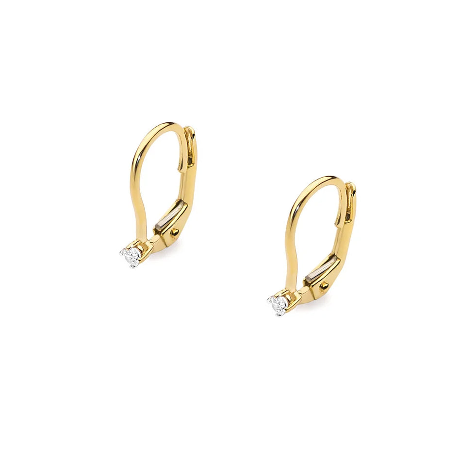 Gold Earrings with 0.04ct Diamonds