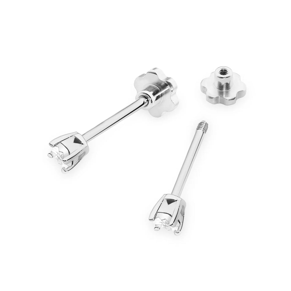 Gold Earrings with 0.01ct Diamonds