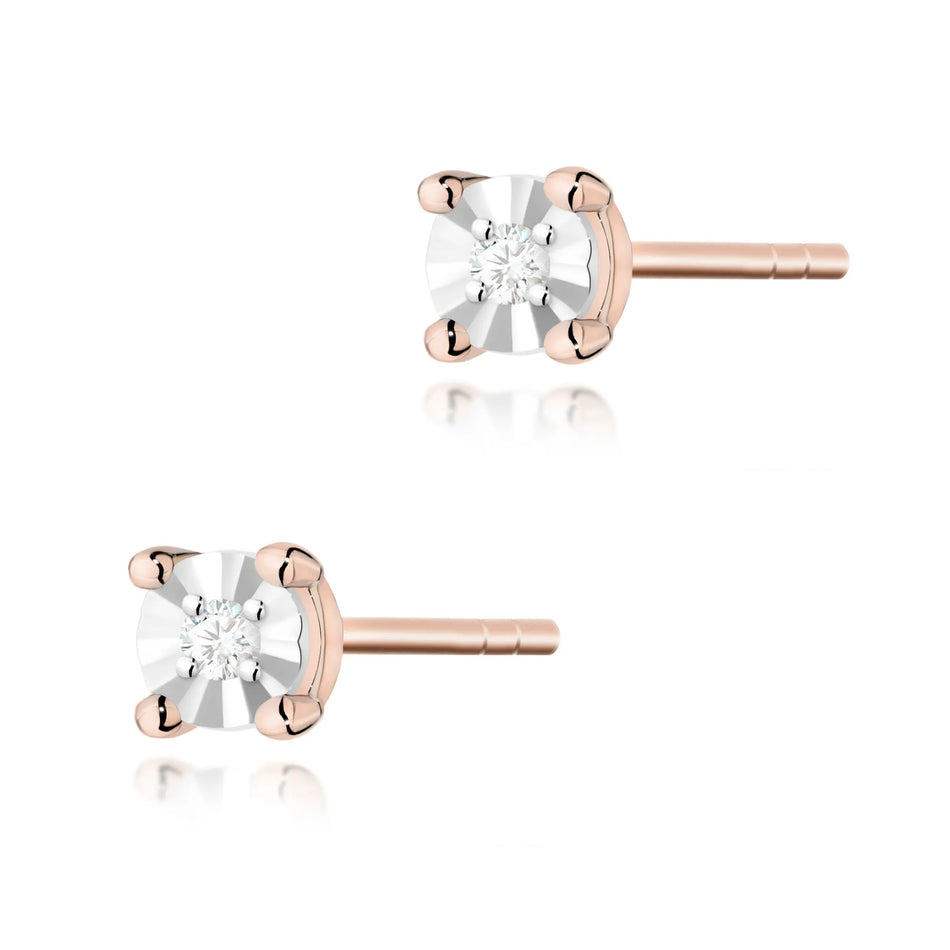 Gold Earrings with 0.01ct Diamonds