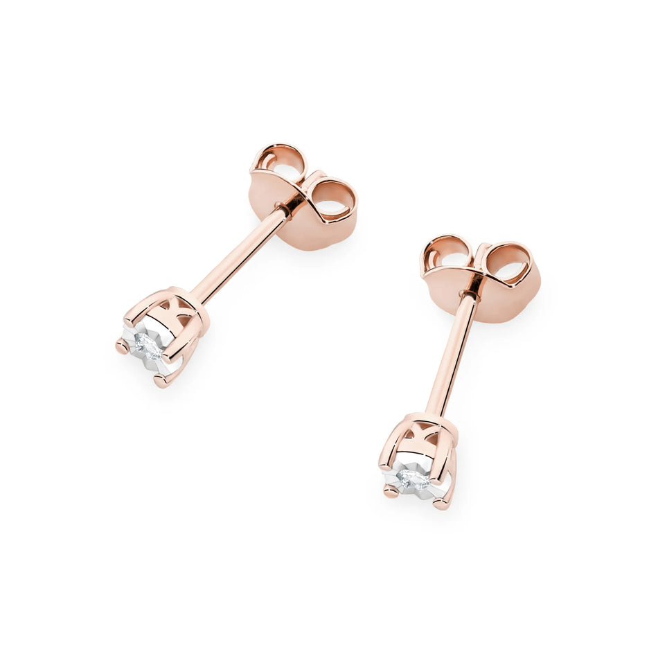 Gold Earrings with 0.03ct Diamonds
