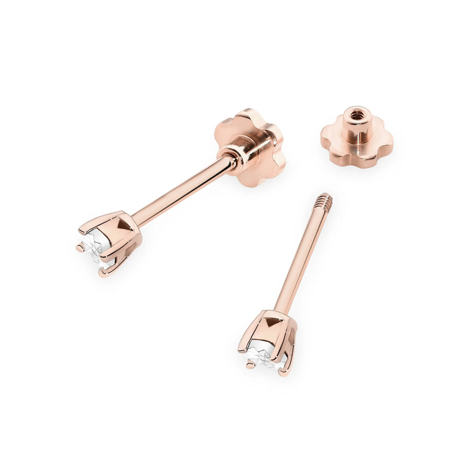 Gold Earrings with 0.01ct Diamonds