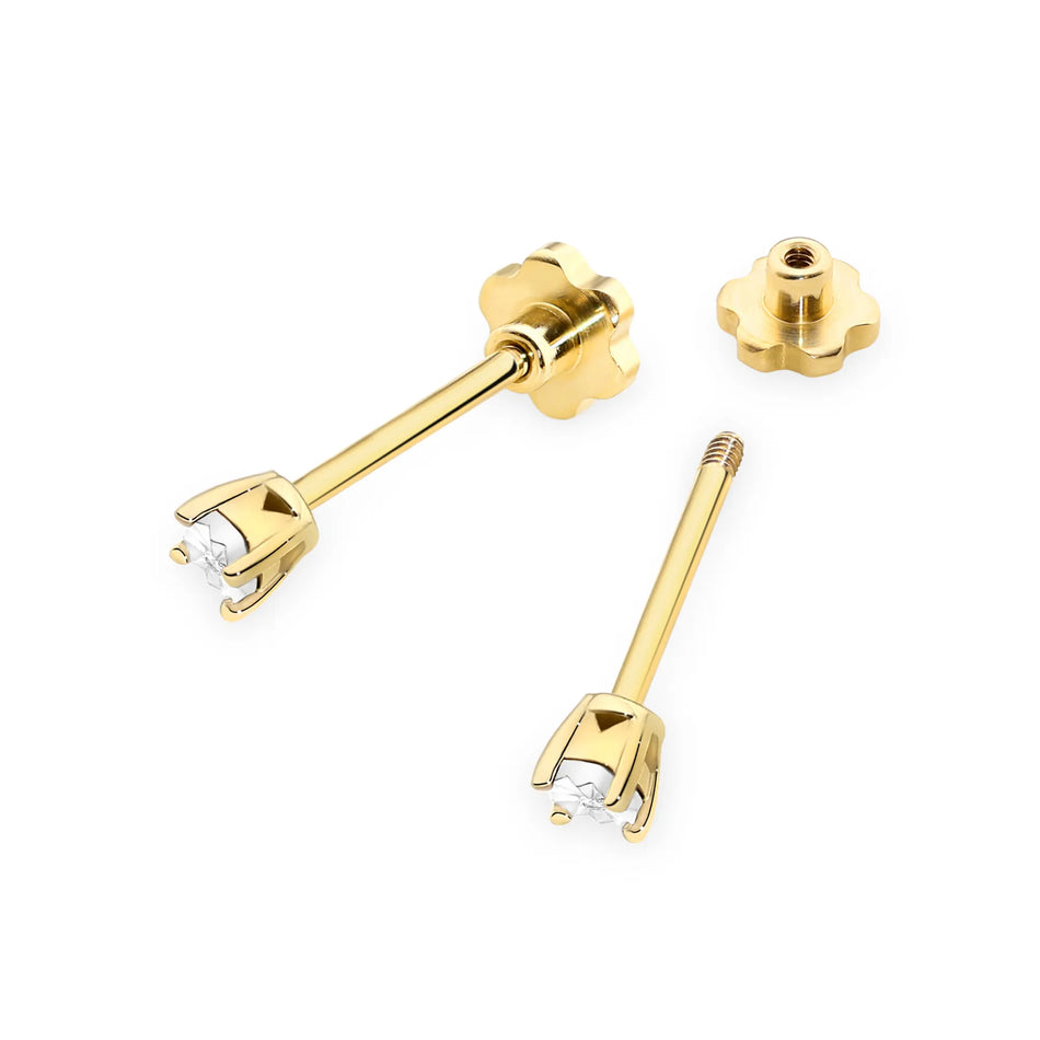 Gold Earrings with 0.01ct Diamonds