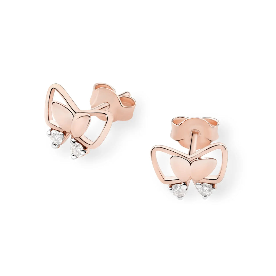 Gold Earrings with 0.08ct Diamonds