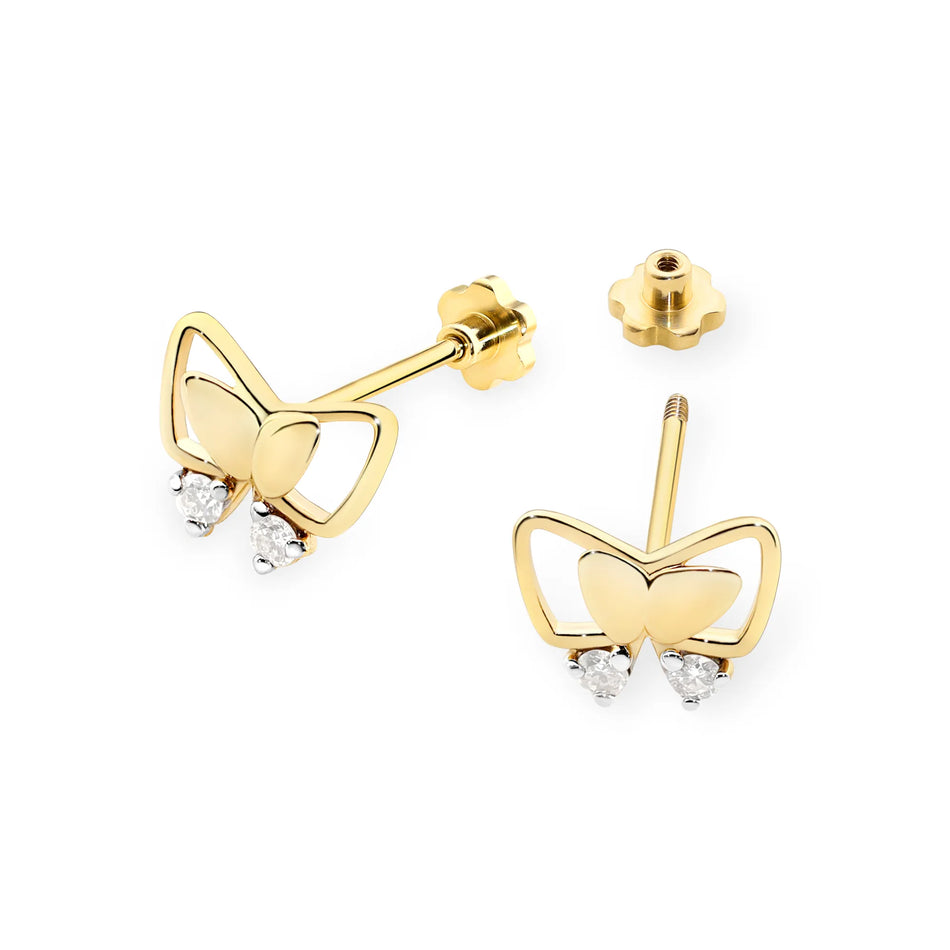 Zlaté náušnice s diamantmi 0,08 ct