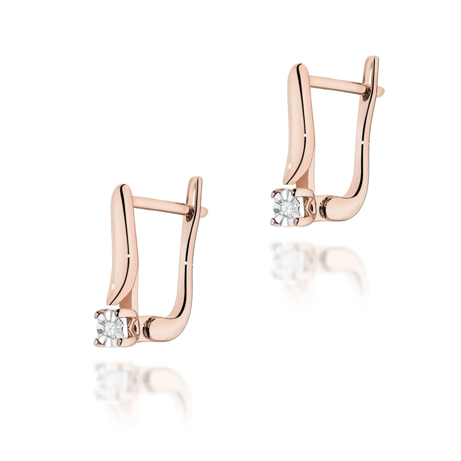 Gold Earrings with 0.0086ct Diamonds