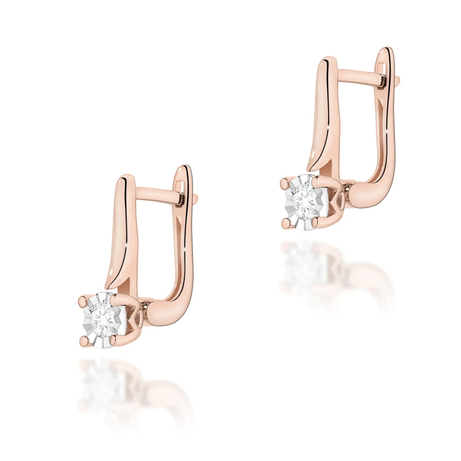 Gold Earrings with 0.08ct Diamonds