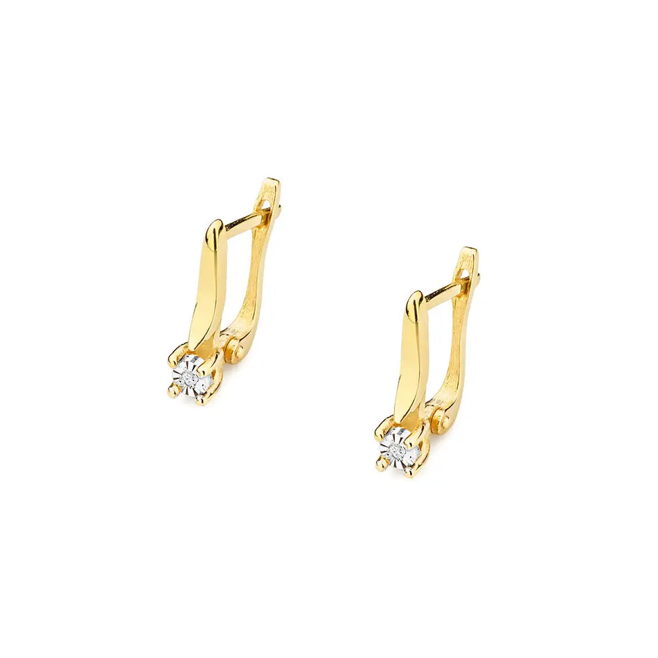 Gold Earrings with 0.0086ct Diamonds