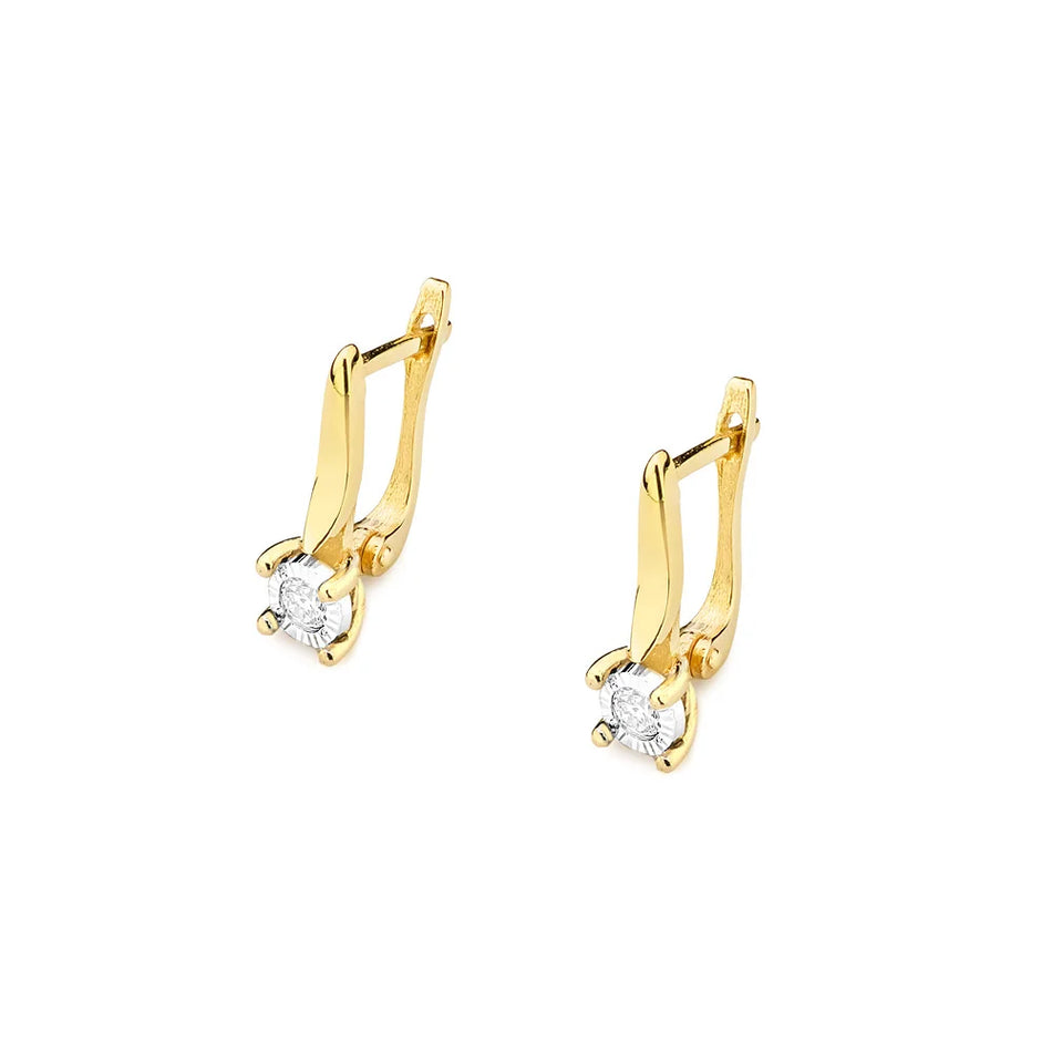 Gold Earrings with 0.08ct Diamonds