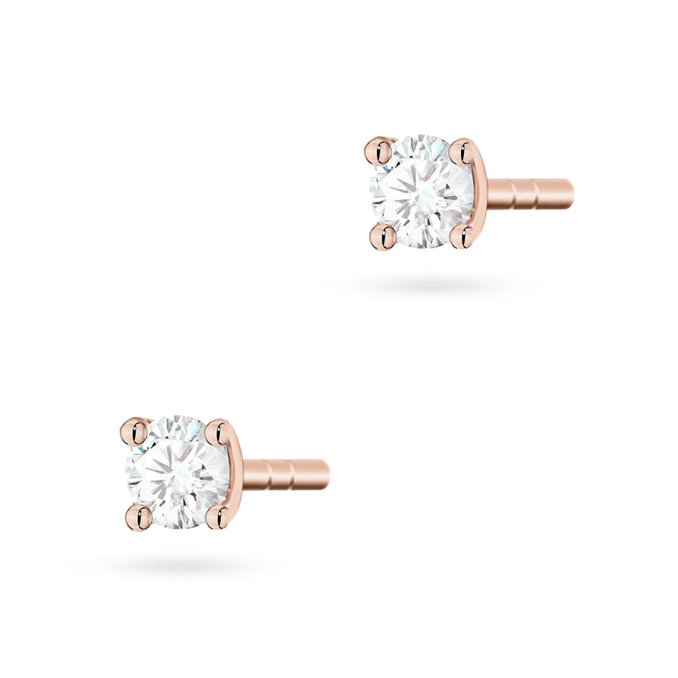 Gold Earrings with 0.04ct Diamonds