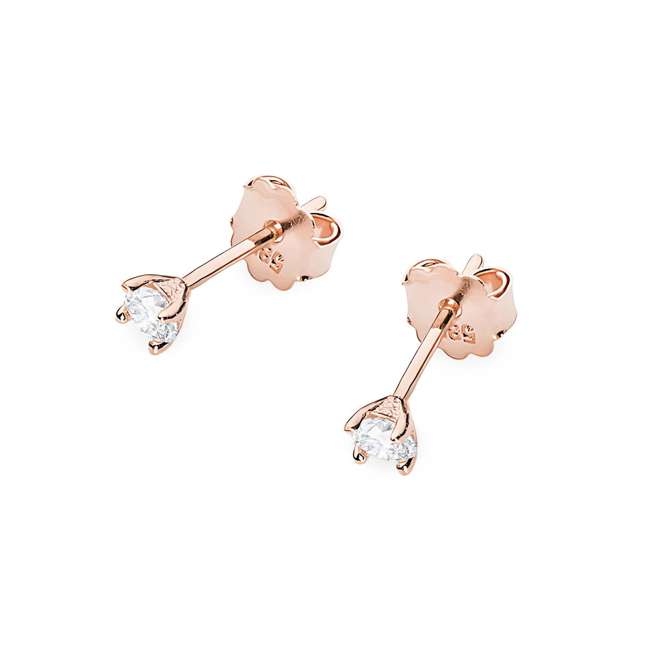 Gold Earrings with 0.04ct Diamonds