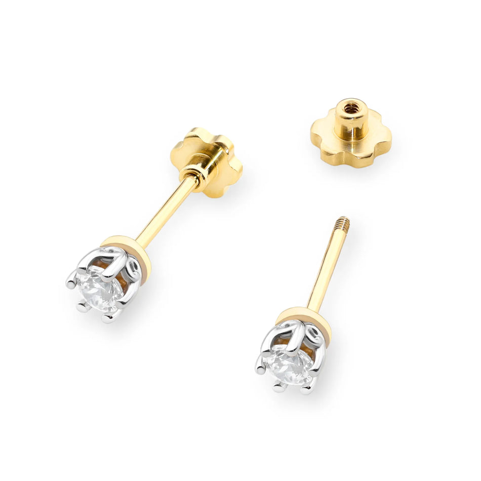 Gold Earrings with 0.15ct Diamonds