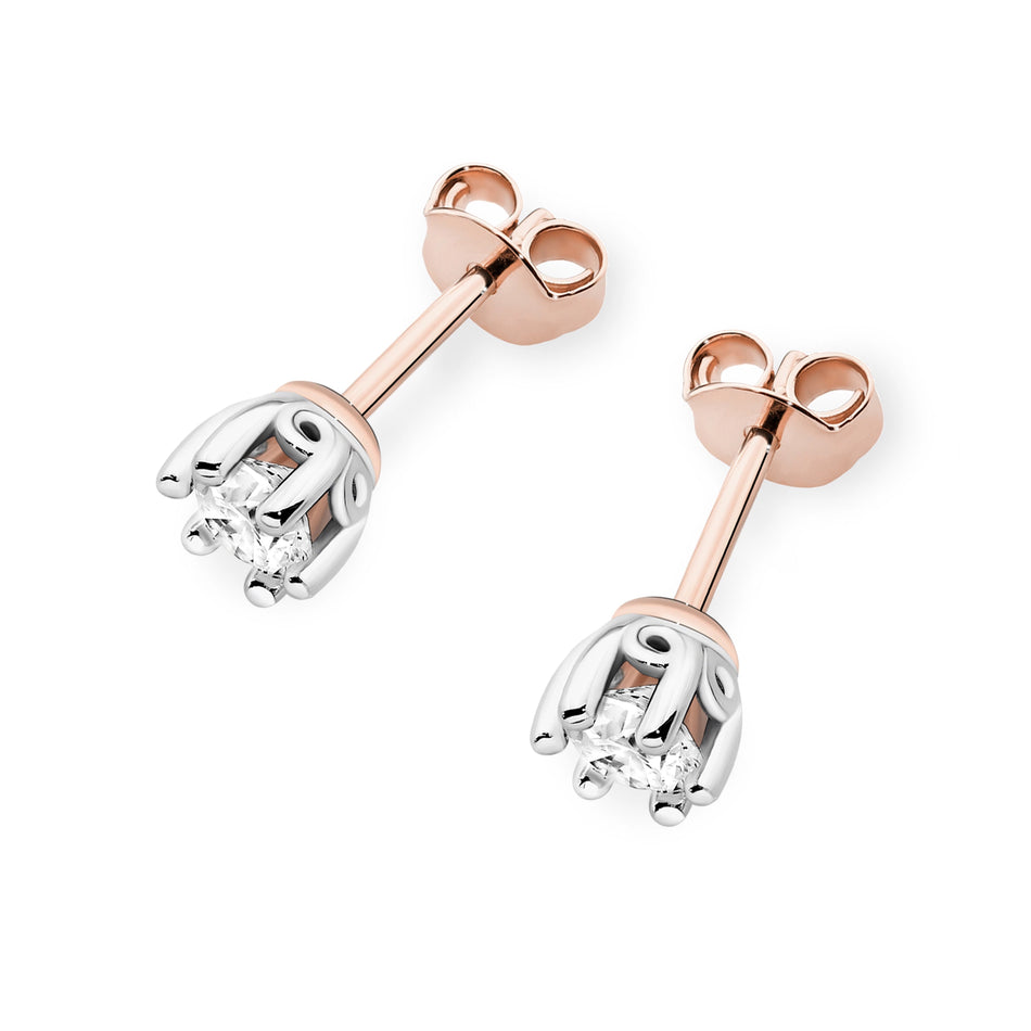 Zlaté náušnice s diamantmi 0,40 ct