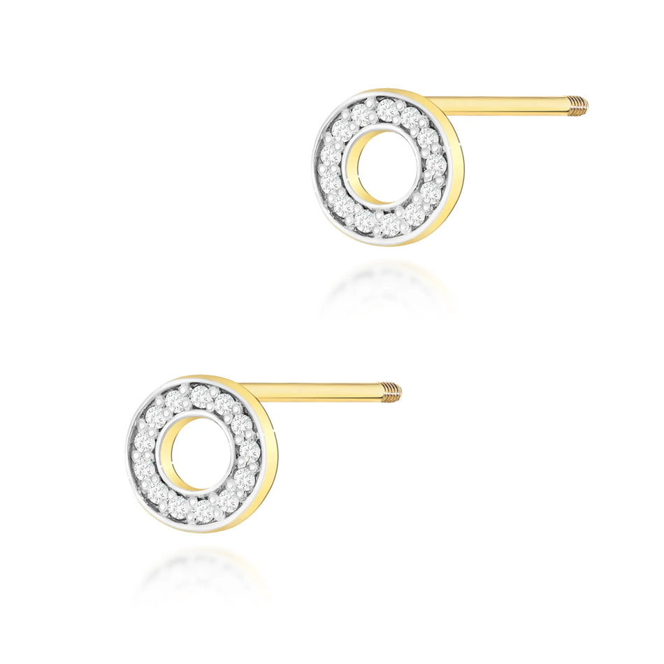 Gold Earrings with 0.13ct Diamonds