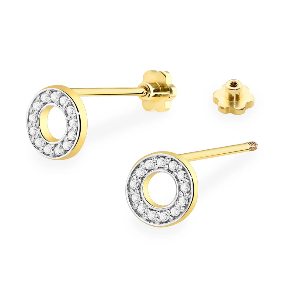 Gold Earrings with 0.13ct Diamonds