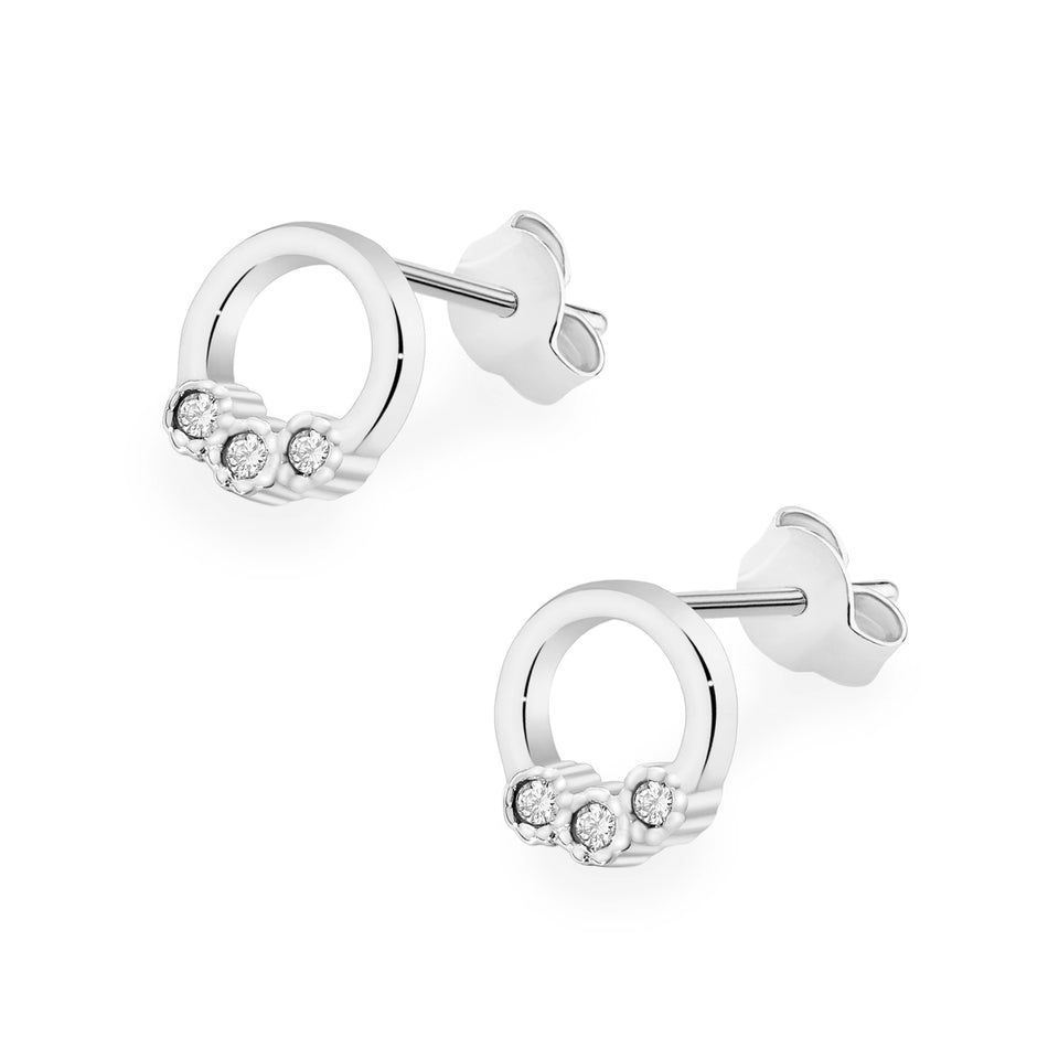 Gold Earrings with 0.052ct Diamonds