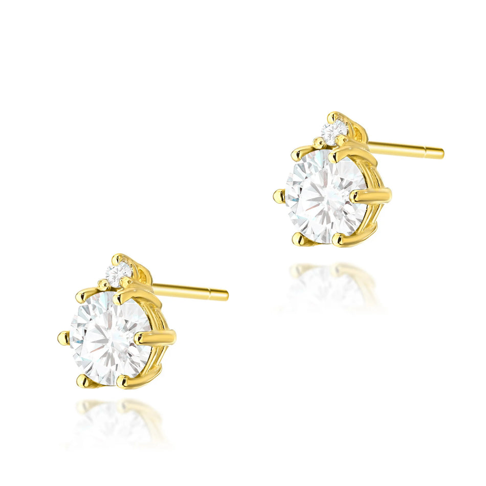 Gold Earrings with 0.60ct White sapphires and 0.029ct Diamonds