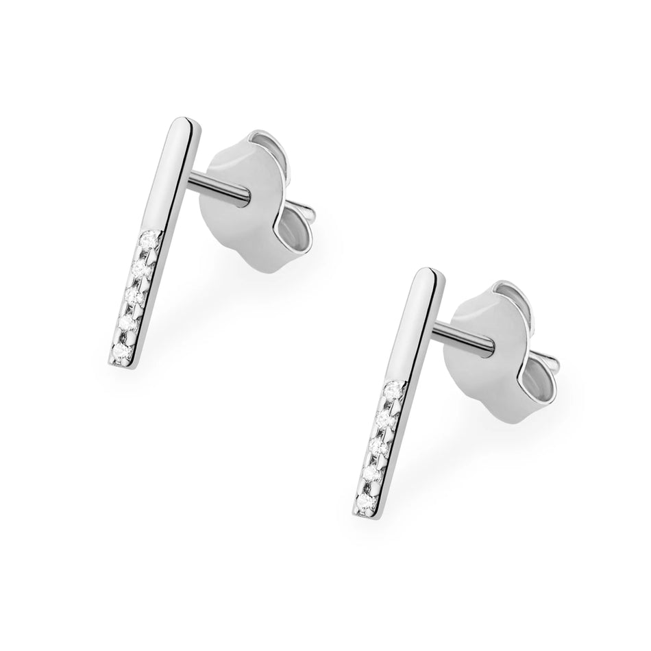 Gold Earrings with 0.05ct Diamonds