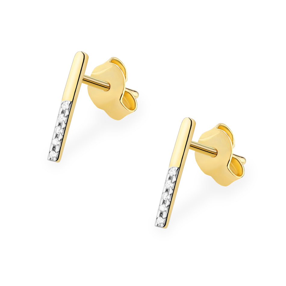 Gold Earrings with 0.05ct Diamonds