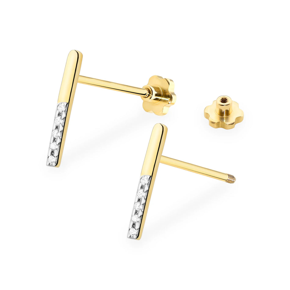 Zlaté náušnice s diamantmi 0,05 ct