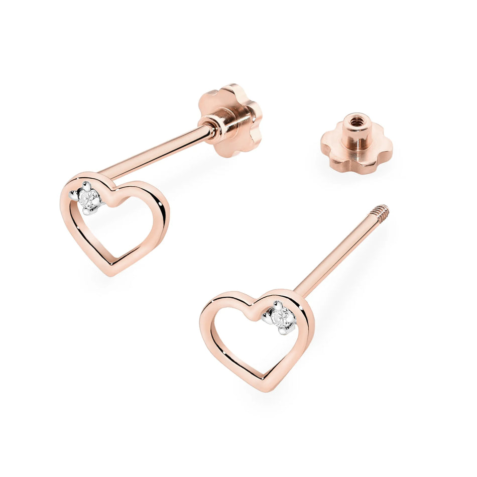 Zlaté náušnice s diamantmi 0,01 ct