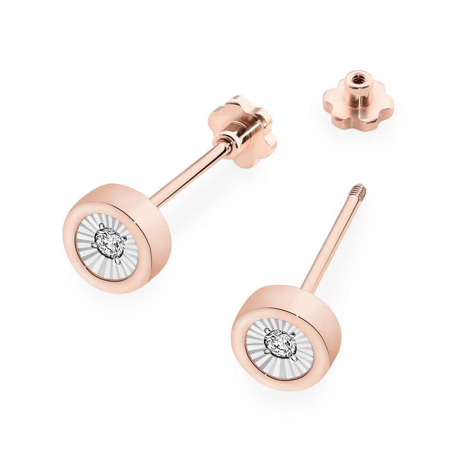 Gold Earrings with 0.08ct Diamonds