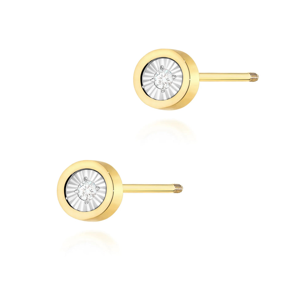 Gold Earrings with 0.08ct Diamonds