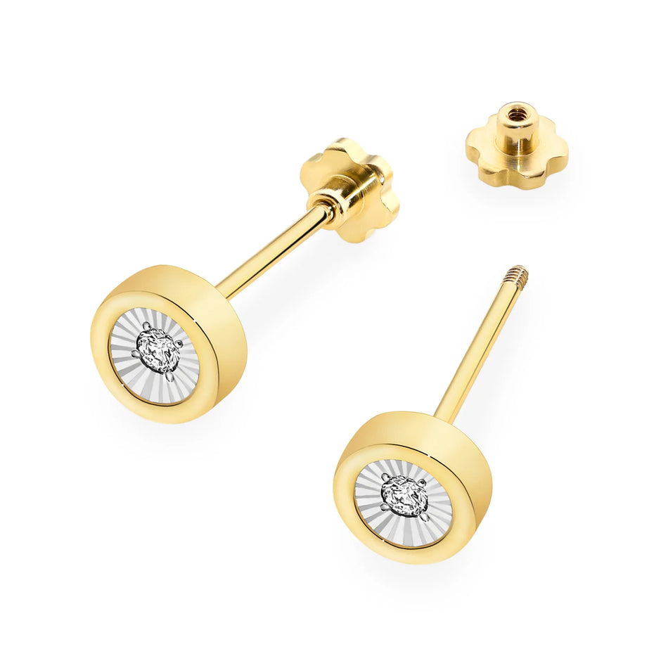 Gold Earrings with 0.08ct Diamonds