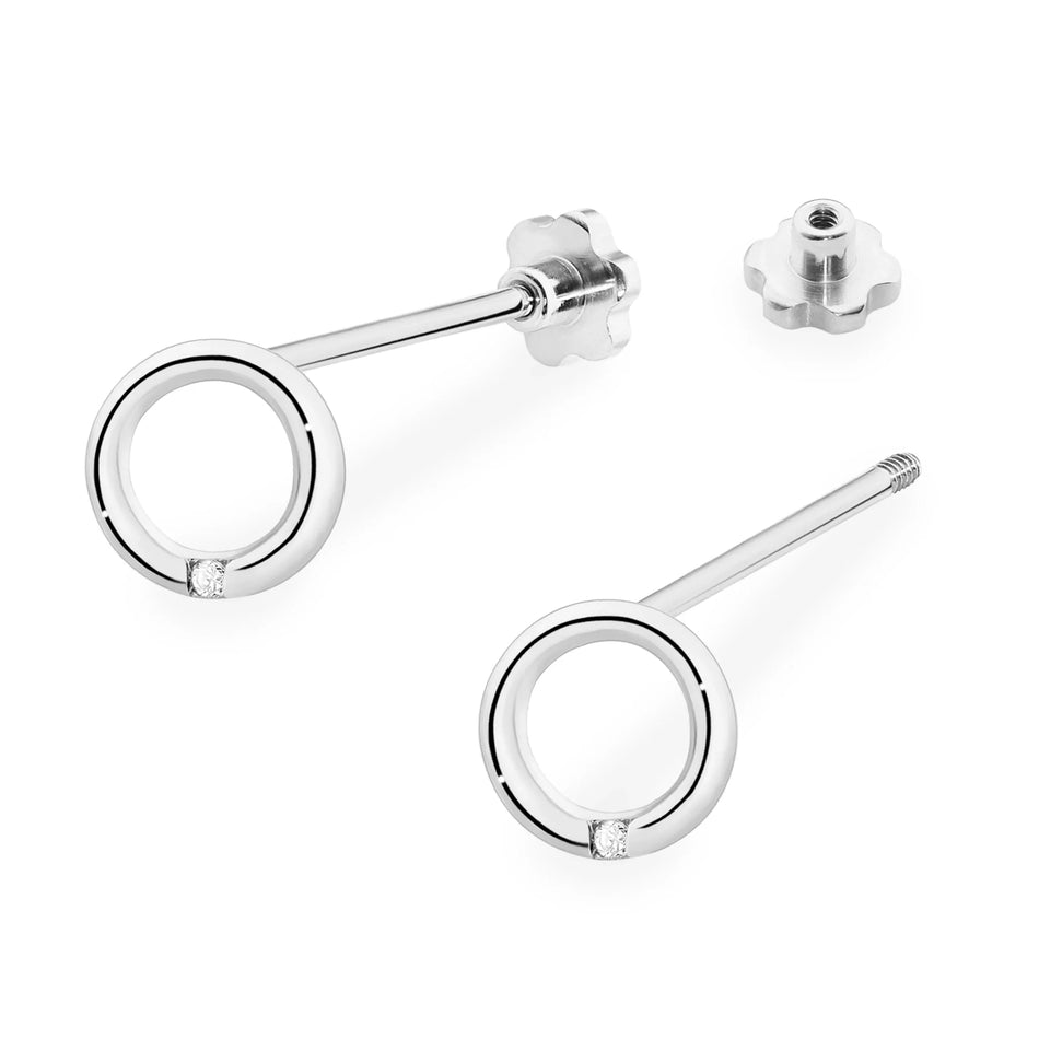 Zlaté náušnice s diamantmi 0,01 ct